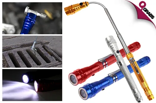 For QR25 Don't Fear the Dark with a Telescopic Magnetic Flashlight - Choose from 4 Bright Colors! (QR55 Value)